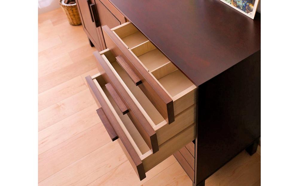 旭川家具 クリエイトファニチャー W&B(ダブルアンドビー) サイドボード 【 国産 無垢 インテリア 木製 収納 モダン ヴィンテージ キャビネット サイドボード リビング ダイニング  ウォールナット カバ ビーチ 北海道 】 _00991