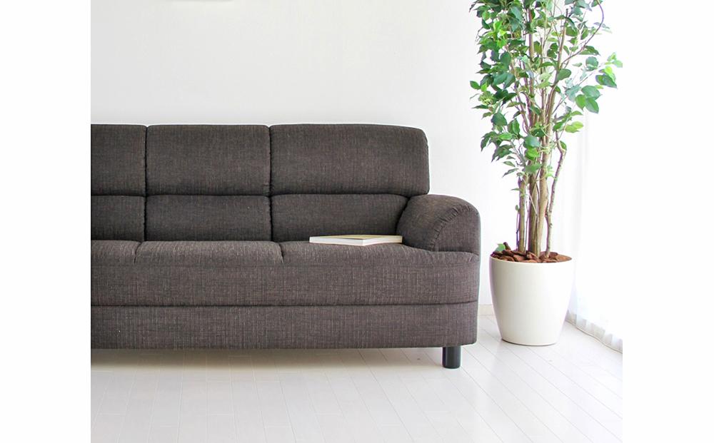 旭川家具 宮田産業 OLIVIA(オリビア) 3人掛けソファ ブラック色 【 国産 無垢 インテリア 木製 シック ソファ ソファー 2.5人掛け 3人掛け リビング ダイニング 北海道 】_00995