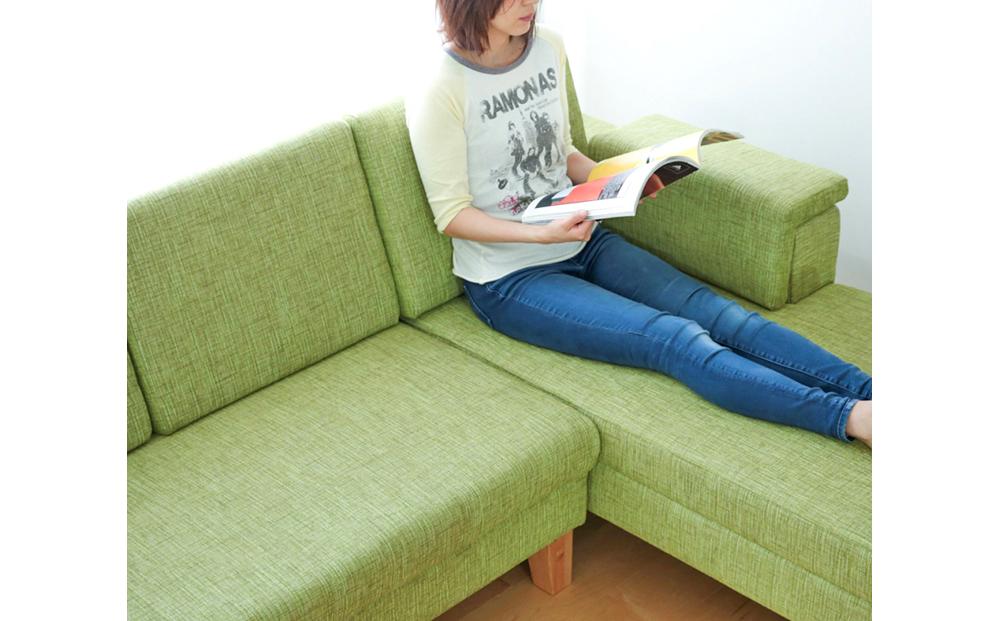 旭川家具 MUKU工房オリジナル ROLAN(ローラン) ナチュラル色 【 国産 無垢 インテリア 木製 ナチュラル ソファ ソファー 3人掛け カウチ コーナー リビング ダイニング 北海道 】_01007