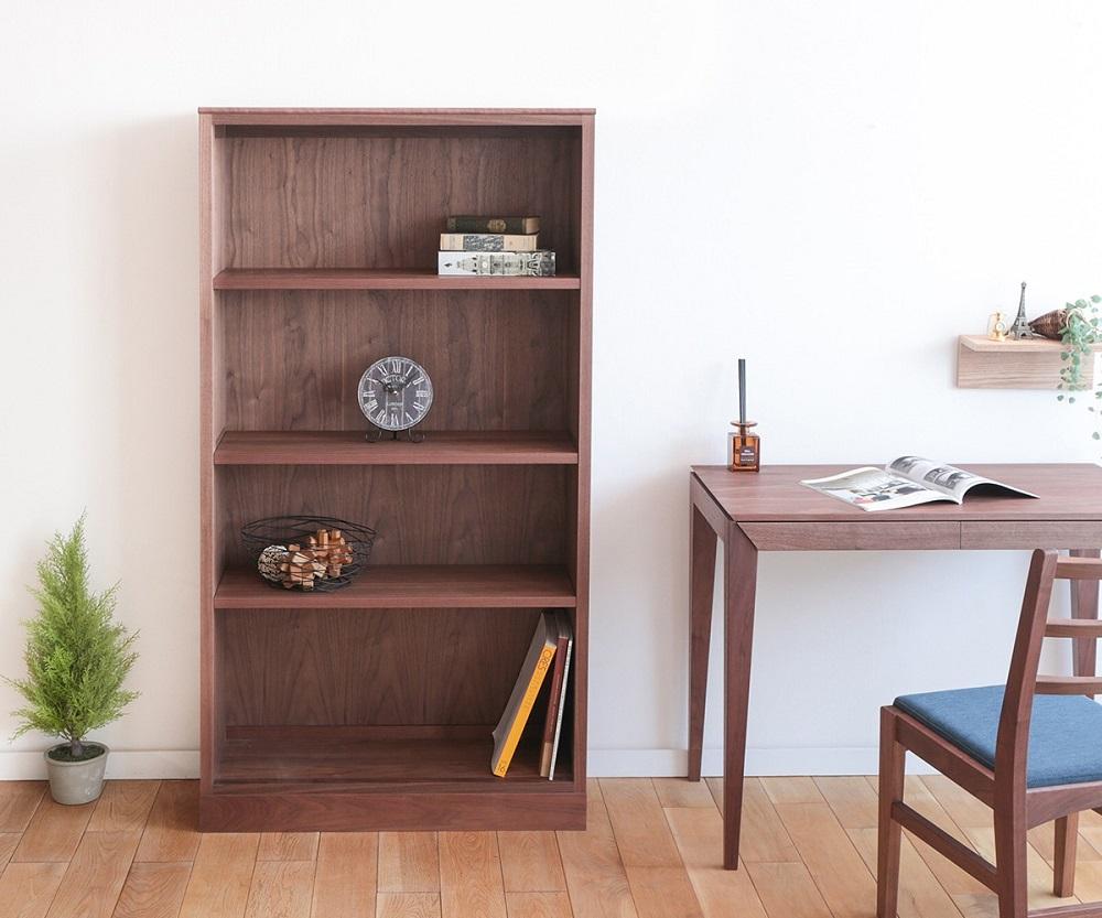 旭川家具 山室家具製作所 プロトNo.416 オープン棚 ウォールナット 【 国産 無垢 インテリア 木製 収納 ナチュラル キャビネット 書棚  本棚 シェルフリビング ダイニング 北海道 】 _01960