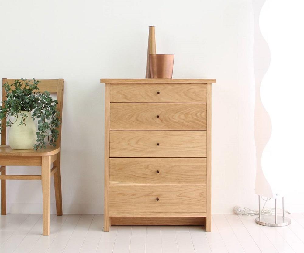 旭川家具　山室家具製作所　プロトNo.619 チェスト60　ナラ 【 国産 無垢 インテリア 木製 収納 ナチュラル キャビネット チェスト リビング ダイニング 北海道 】 _01963