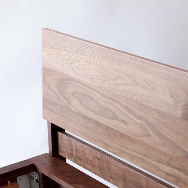 旭川家具　山室家具製作所　リネアNo.106シングルベッド　ウォールナット 【 国産 無垢 インテリア 木製 ナチュラル すのこ シングル ベッドフレーム 寝室 北海道 】 _01971