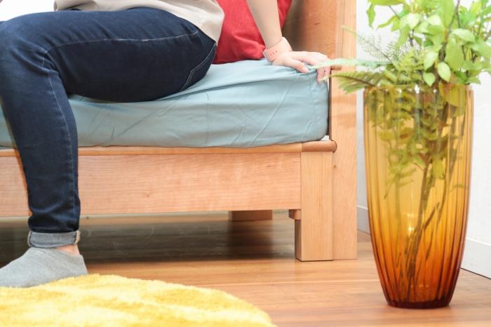 旭川家具 MUKU工房オリジナル ムク ベッド シングル チェリー 【 国産 無垢 インテリア 木製 ナチュラル すのこ シングルベッド ベッドフレーム 寝室 北海道 】 _02929