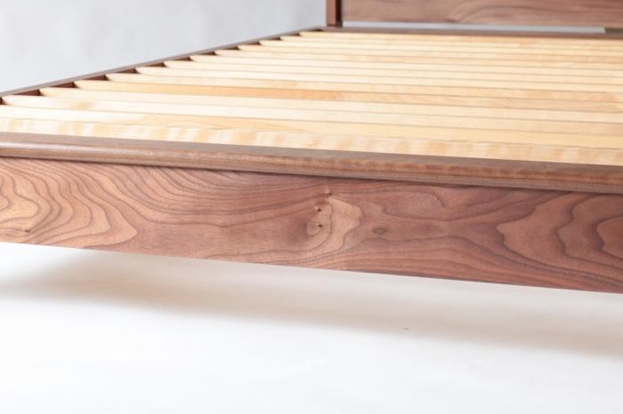 旭川家具 MUKU工房オリジナル ムク ベッド シングル ウォールナット 【 国産 無垢 インテリア 木製 ナチュラル すのこ シングルベッド ベッドフレーム 寝室 北海道 】 _02930