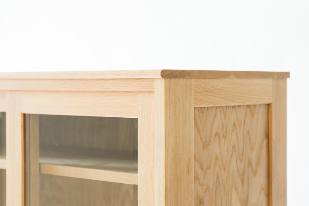 旭川家具 MUKU工房オリジナル ムク ダイニングキャビネット ナラ 【 国産 無垢 インテリア 木製 ナチュラル キャビネット 食器棚 キッチンボード 収納 キッチン ダイニング 北海道 】_03231