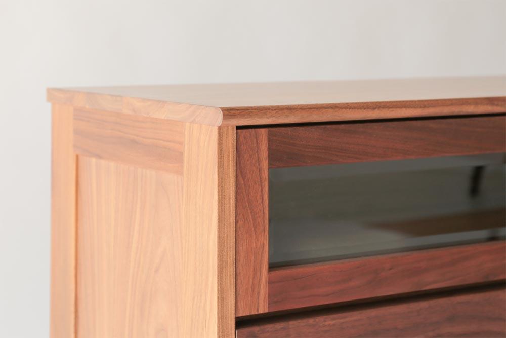 旭川家具 MUKU工房オリジナル ムク TVボード 90 ウォールナット 【 国産 無垢 インテリア 木製 収納 ナチュラル テレビボード テレビ台 ローボード AVボード リビング 北海道 】 _03242