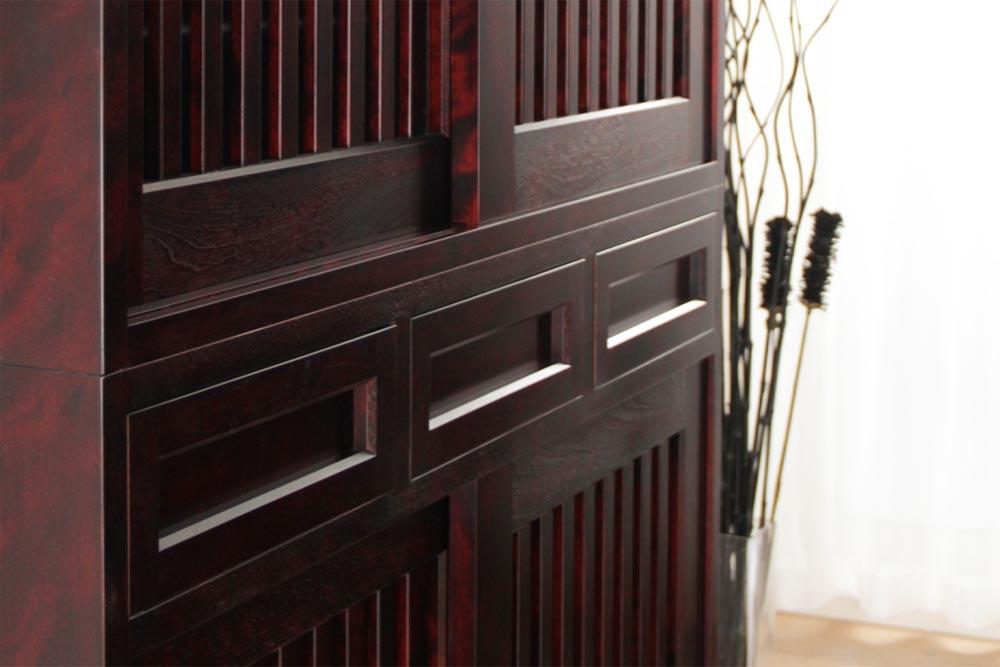 旭川家具 山室家具製作所 民芸家具 北の匠 No.2 水屋 120 カバ 【 国産 無垢 インテリア 木製 収納 民芸 ダイニングボード 食器棚 キッチンボード ダイニング キッチン 北海道 】 _03407