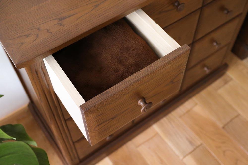 旭川家具 山室家具製作所 エスポアール No.410 リビングチェスト 【 国産 無垢 インテリア 木製 シック収納 キャビネット リビングボード チェスト 北海道 】 _03426