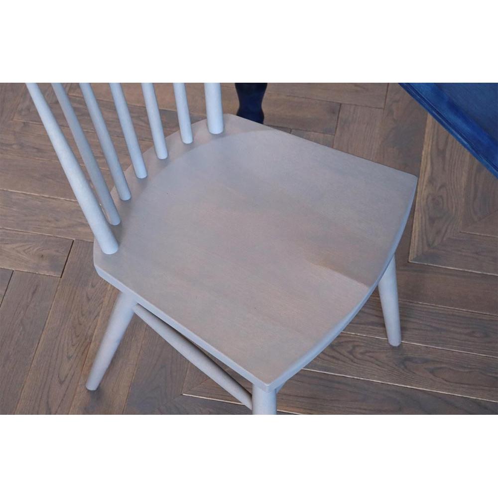 旭川家具 クリエイトファニチャー 北海 ウィンザーチェア カバ(グレー) 【 国産 無垢 インテリア 木製 クラシック チェア 椅子 チェアー ダイニングチェア ウィンザーチェア 北海道 】 _03861