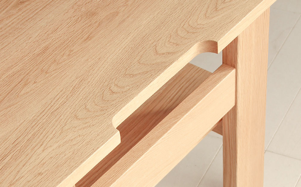 旭川家具 MUKU工房オリジナル ノキ サイドテーブル 北海道ナラ_04910