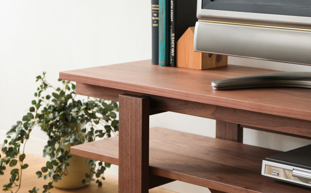 旭川家具 MUKU工房オリジナル ノキ TVボード ウォールナット_04913