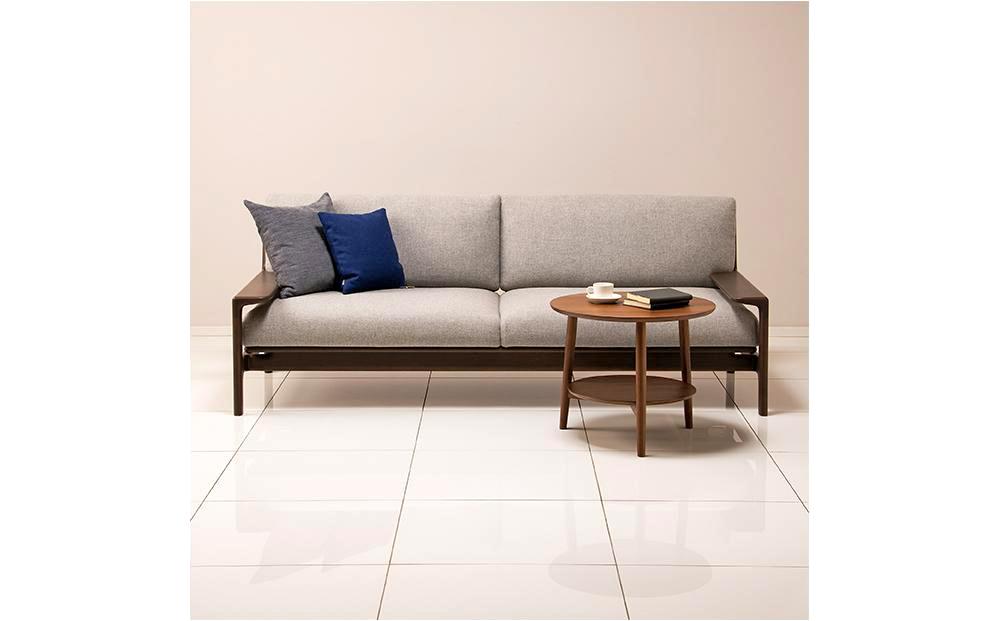 旭川家具 カンディハウス YUKAR ソファー200 北海道ナラDBR／トニカLGY_00893