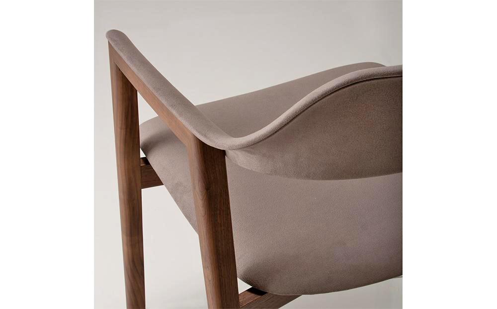 旭川家具 カンディハウス TEN アームチェアーUB（座張） ウォルナットCW／ウルトラスエードGY_00463