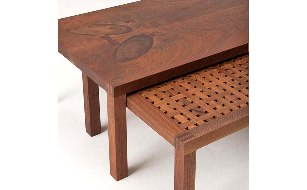 旭川家具 カンディハウス 一本技 ネストテーブルセット ウォルナットOFN_01333