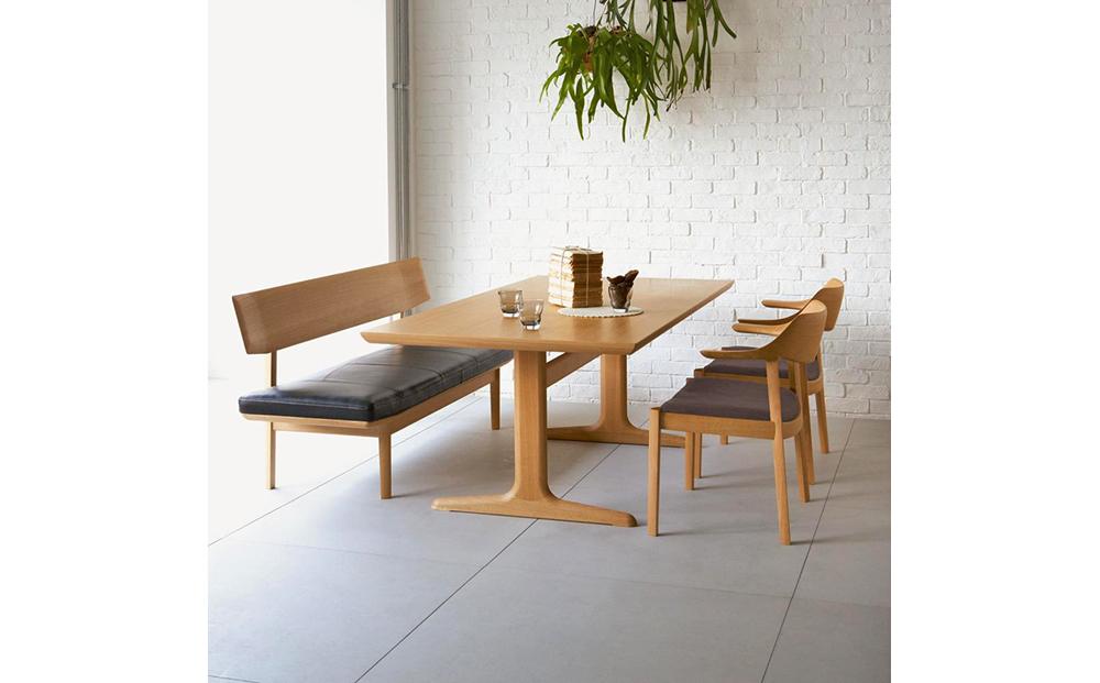 旭川家具 カンディハウス WING LUX T脚テーブル 165×85 北海道ナラNF_01218