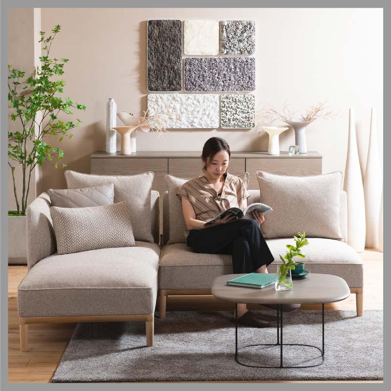 旭川家具 カンディハウス イコロ リビング ロングシート 140R(M)/アームレス FB120M_03354