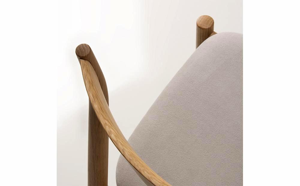 旭川家具 カンディハウス KAMUY サイドチェアー（座張） 北海道ナラNF／ウルトラスエードLGY_00739