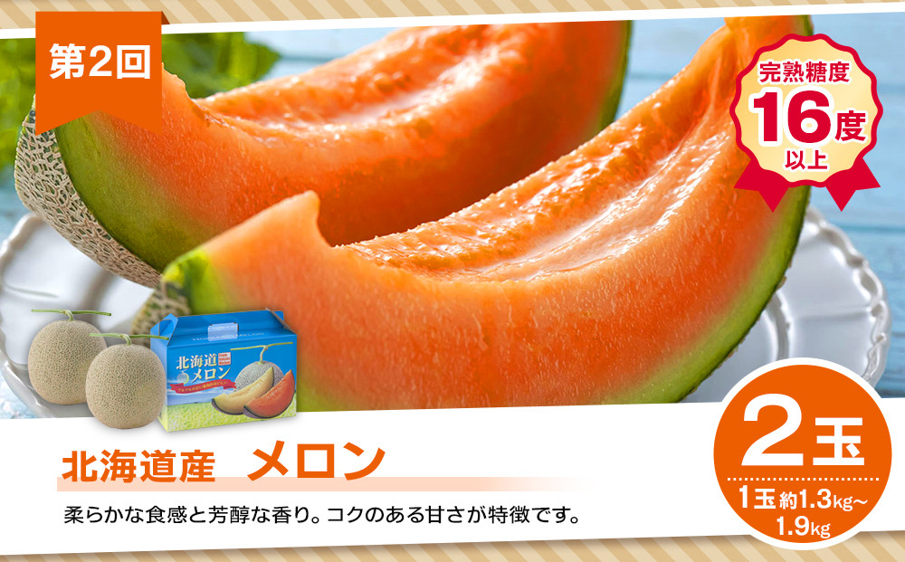 【26年5月発送開始】かに太郎 定期便Bセット（アスパラ、赤肉メロン、白くまコーン）全3回 _01597