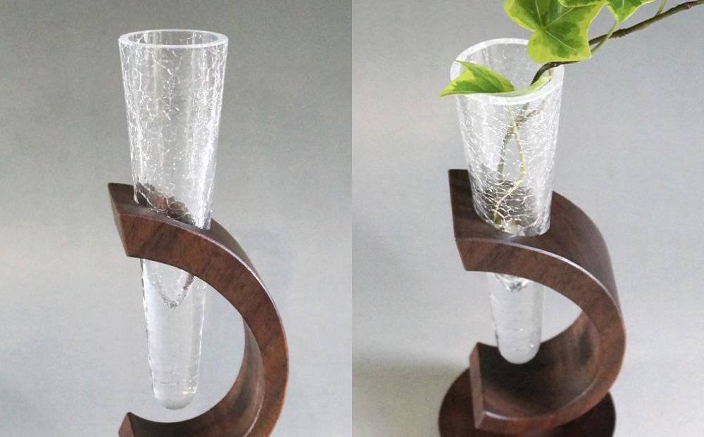 木Glass　一輪挿し　丸台_00594
