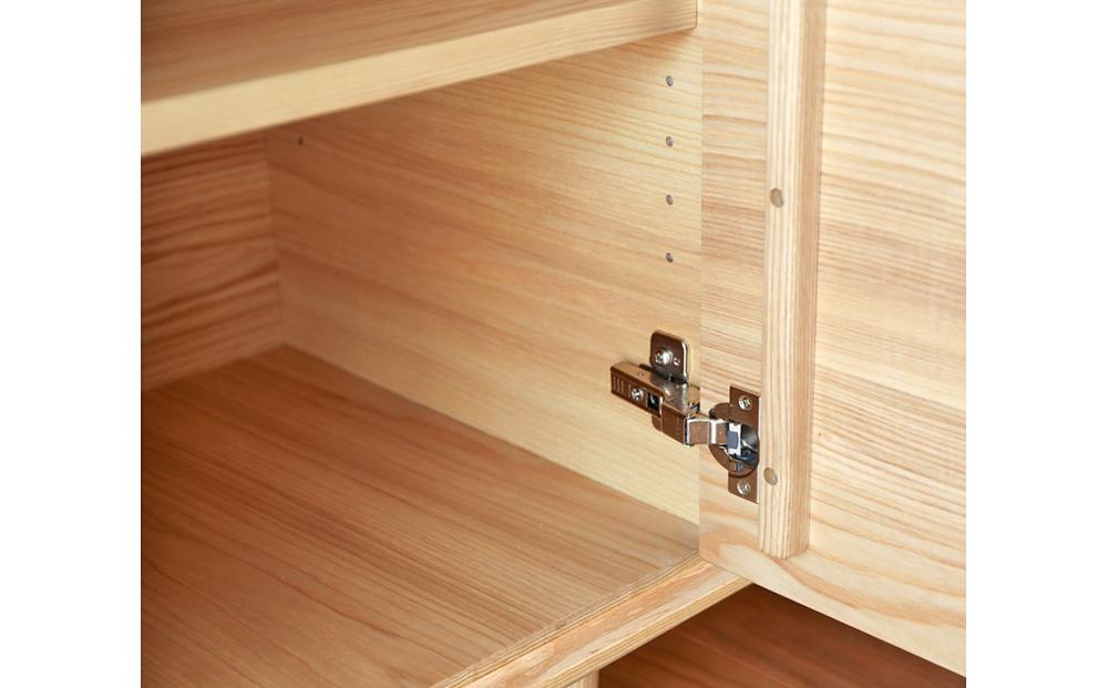 旭川家具 WOW WAO(ワオ) サイドボード 丸脚 【 国産 無垢 インテリア 木製 収納 ナチュラル キャビネット サイドボード リビング ダイニング 北海道 】 _01022