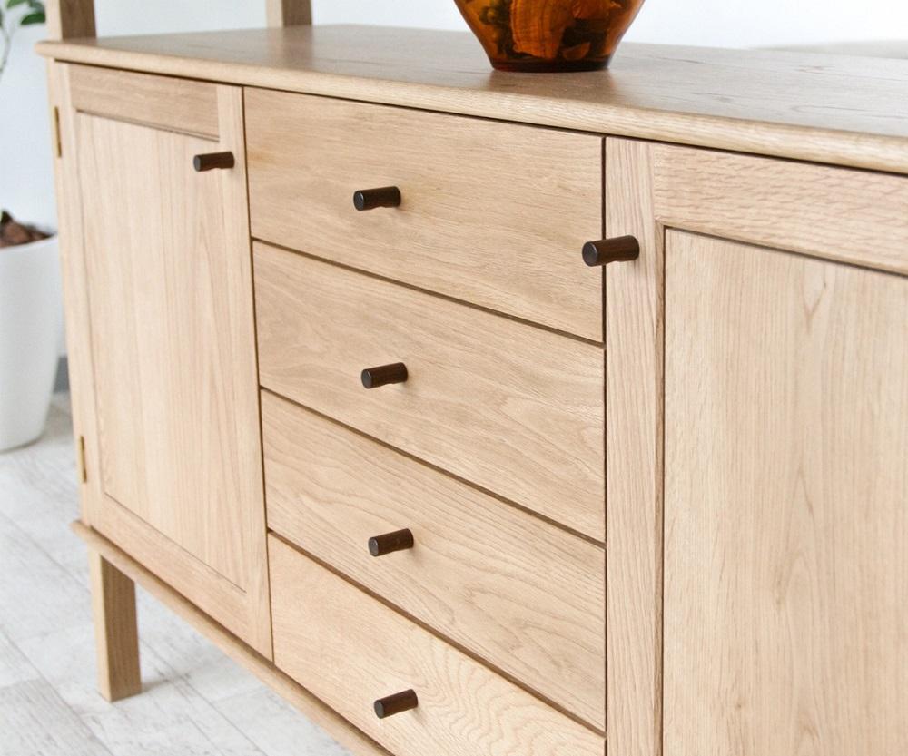 旭川家具　山室家具製作所　プロトNo.401キャビネット　ナラ 【 国産 無垢 インテリア 木製 収納 ナチュラル キャビネット リビング ダイニング 北海道 】 _01956