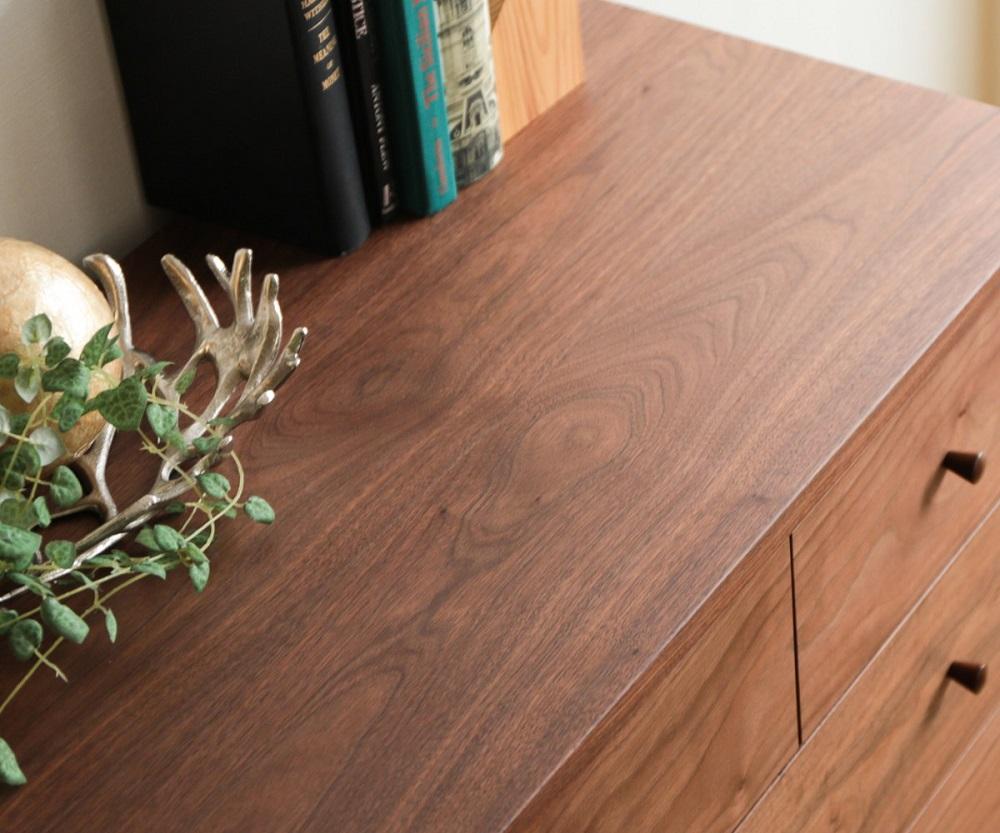 旭川家具　山室家具製作所　プロトNo.801チェスト(4段)　ウォールナット 【 国産 無垢 インテリア 木製 収納 ナチュラル キャビネット チェスト リビング ダイニング 北海道 】 _01968