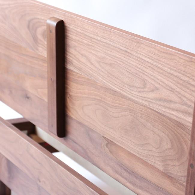 旭川家具　山室家具製作所　リネアNo.106シングルベッド　ウォールナット 【 国産 無垢 インテリア 木製 ナチュラル すのこ シングル ベッドフレーム 寝室 北海道 】 _01971