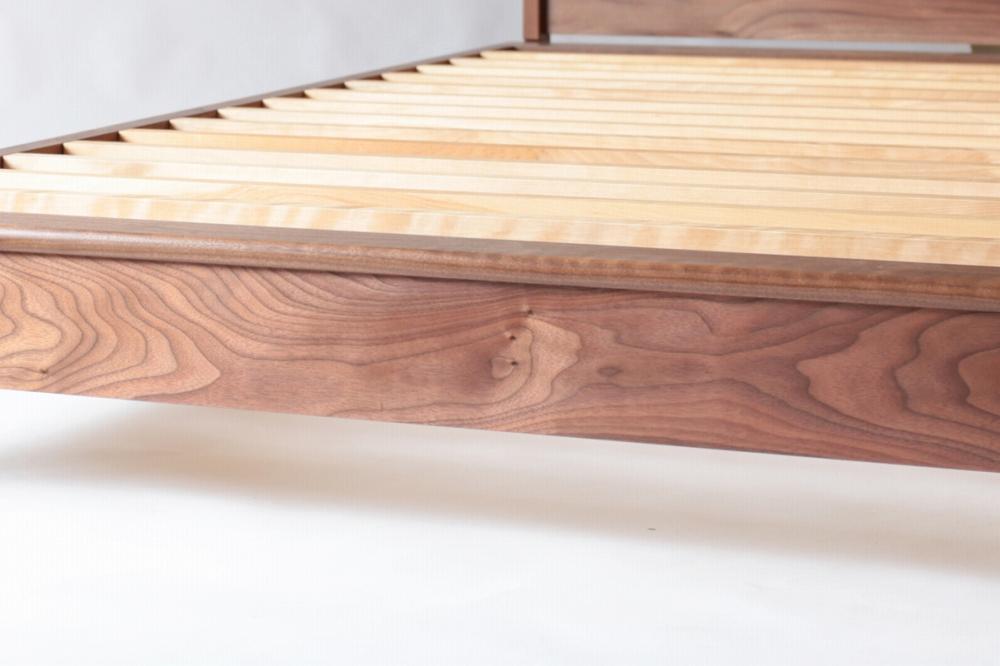 旭川家具 MUKU工房オリジナル ムク ベッド セミダブル ウォールナット 【 国産 無垢 インテリア 木製 ナチュラル すのこ セミダブルベッド ベッドフレーム 寝室 北海道 】 _03227