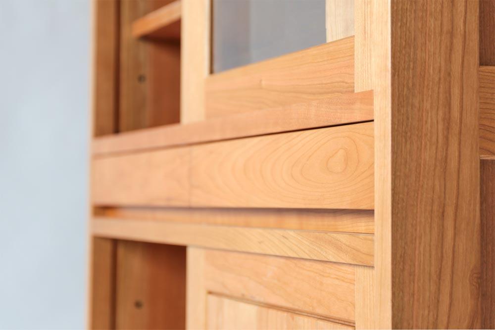 旭川家具 MUKU工房オリジナル ムク ダイニングキャビネット チェリー 【 国産 無垢 インテリア 木製 ナチュラル キャビネット 食器棚 キッチンボード 収納 キッチン ダイニング 北海道 】_03232