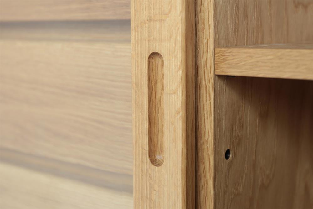 旭川家具 MUKU工房オリジナル ムク キャビネット ナラ 【 国産 無垢 インテリア 木製 収納 ナチュラル キャビネット チェスト リビング ダイニング 北海道 】 _03234