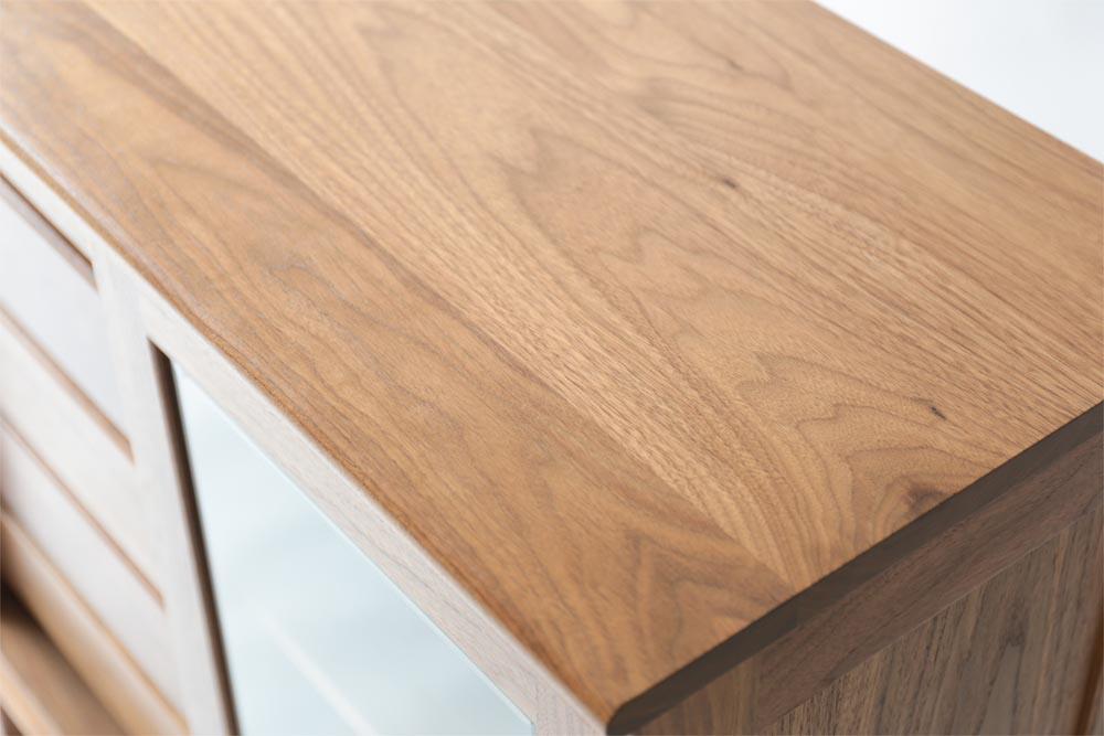 旭川家具 MUKU工房オリジナル ムク キャビネット ウォールナット 【 国産 無垢 インテリア 木製 収納 ナチュラル キャビネット チェスト リビング ダイニング 北海道 】 _03236