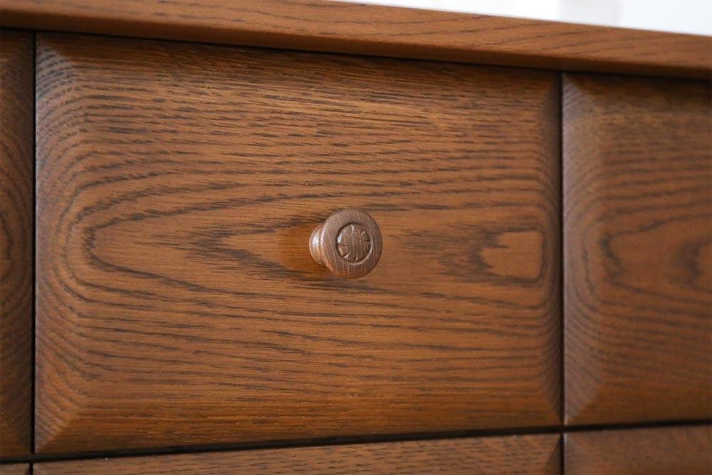 旭川家具 山室家具製作所 エスポアール No.410 リビングチェスト 【 国産 無垢 インテリア 木製 シック収納 キャビネット リビングボード チェスト 北海道 】 _03426