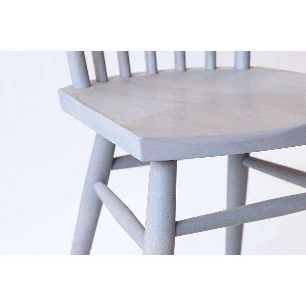 旭川家具 クリエイトファニチャー 北海 ウィンザーチェア カバ(グレー) 【 国産 無垢 インテリア 木製 クラシック チェア 椅子 チェアー ダイニングチェア ウィンザーチェア 北海道 】 _03861