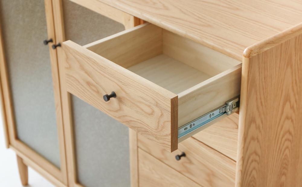 旭川家具 MUKU工房オリジナル ジャム サイドボード 120 北海道ナラ 【 国産 無垢 インテリア 木製 収納 ナチュラル キャビネット サイドボード リビング ダイニング 北海道 】 _04569