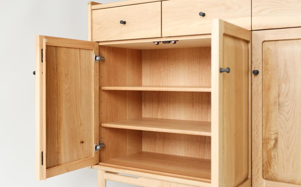 旭川家具 MUKU工房オリジナル ジャム カウンターボード 120 北海道ナラ 【 国産 無垢 インテリア 木製 収納 ナチュラル キャビネット カウンターボード サイドボード リビング ダイニング 北海道 】 _04577