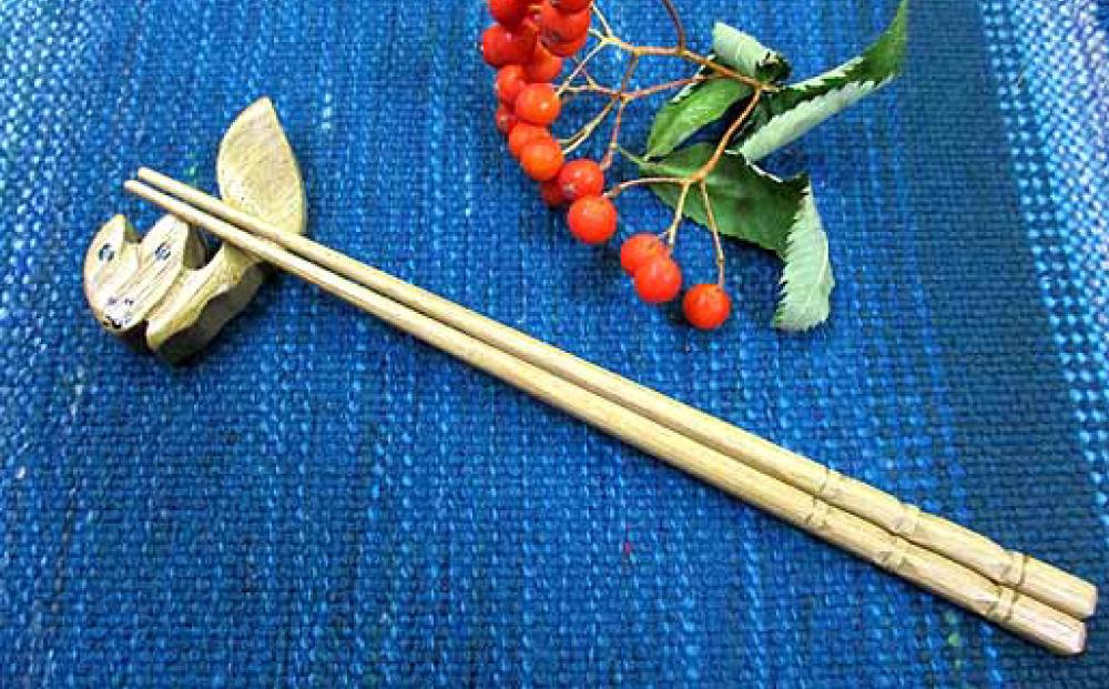 【ギフト用】蝦夷箸5膳とキタキツネ箸置きセット_01401