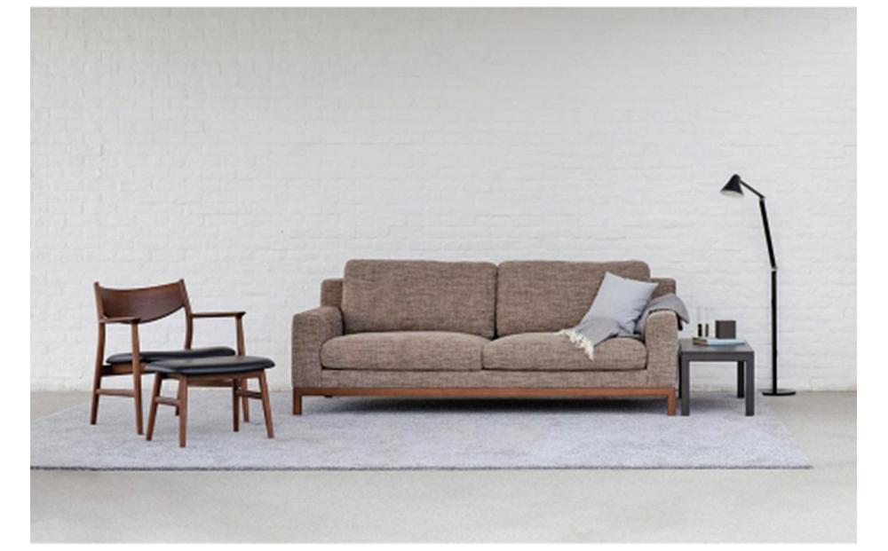 旭川家具 カンディハウス クォード ソファー210 ウォルナットCW／ベントレーBR_01338