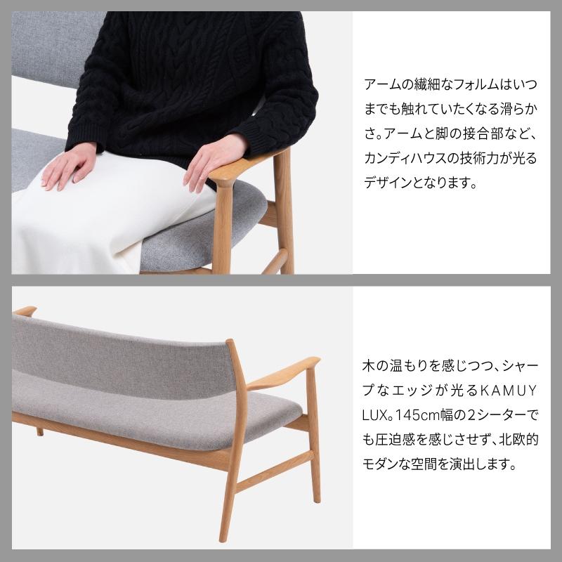 旭川家具 カンディハウス　KAMUY LUXリビング 2シーター 北海道ナラNF　トニカLGY_02052