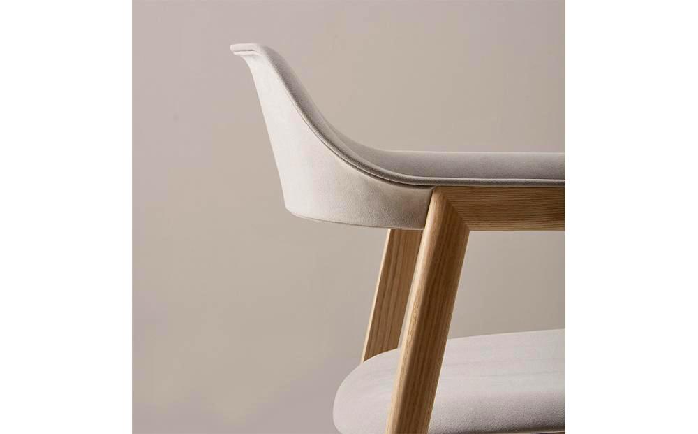 旭川家具 カンディハウス TEN アームチェアーUB（座張） 北海道タモNF／ウルトラスエードLGY_00728