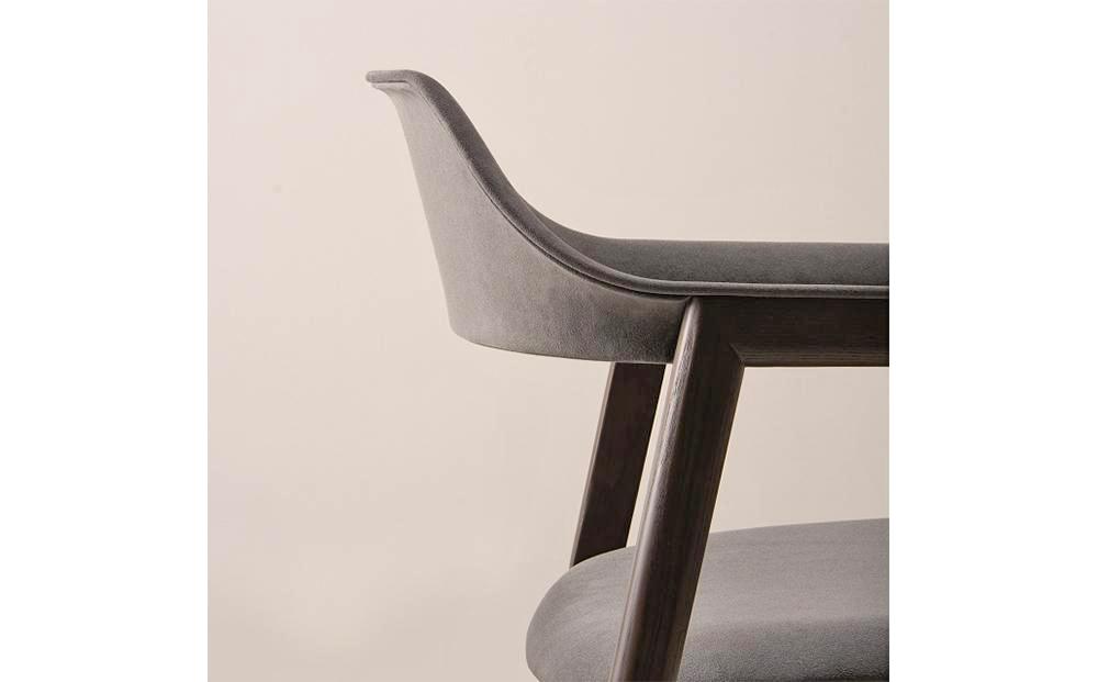 旭川家具 カンディハウス TEN アームチェアーUB（座張） 北海道タモDBR／ウルトラスエードDGY_00729