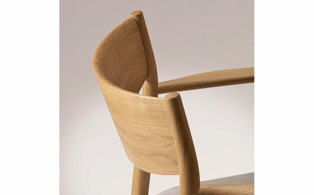 旭川家具 カンディハウス KAMUY アームチェアー（座張） 北海道ナラNF／ウルトラスエードLGY_00735