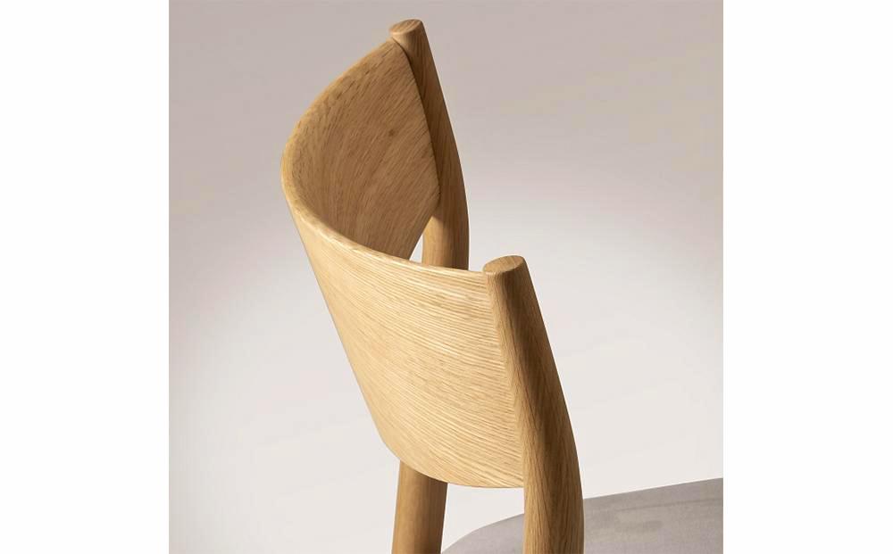 旭川家具 カンディハウス KAMUY サイドチェアー（座張） 北海道ナラNF／ウルトラスエードLGY_00739