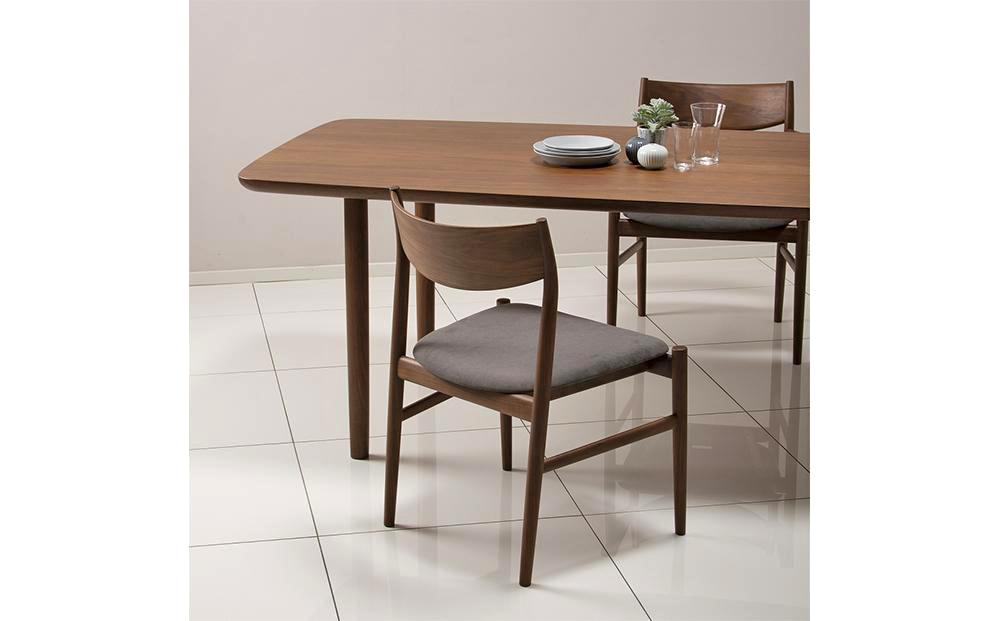 旭川家具 カンディハウス KAMUY サイドチェアー（座張）ウォルナットCW／ウルトラスエードDGY_00740