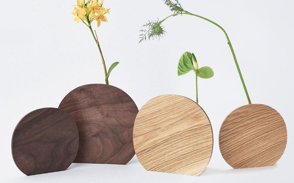 Palette vase -  regular　walnut/SASAKI【旭川クラフト(木製品/一輪挿し)】パレットベース / ササキ工芸_03247