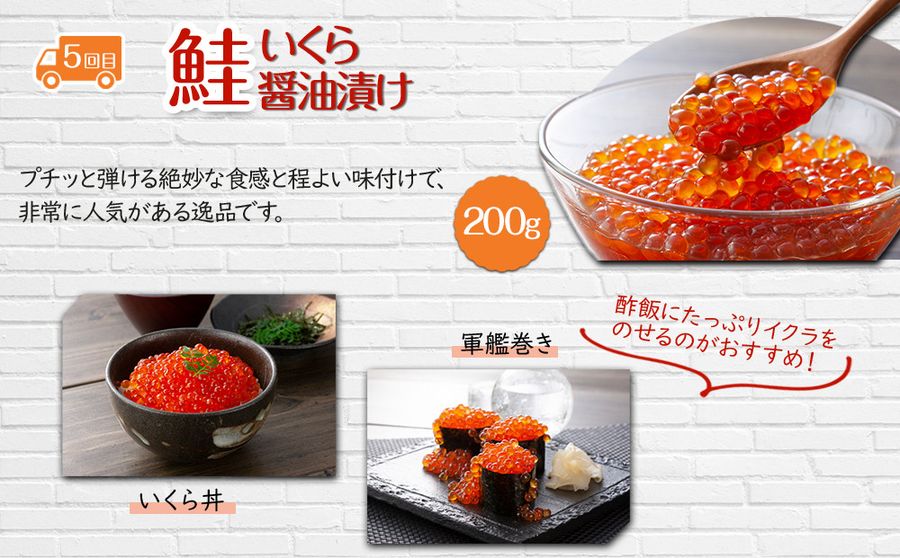 【26年5月発送開始】かに太郎 定期便Iセット（アスパラ、赤肉メロン、ライオンコーン、男爵、無添加鮭イクラ醤油漬け）全5回 _03822