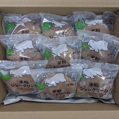 【定期便】グルテンフリー、米粉100％美「米粉シュークリーム」9個　（3回隔月発送）【 シュークリーム 菓子 お菓子 おかし スイーツ デザート 洋菓子 旭川 北海道 人気 お楽しみ セット 食品 】_04852