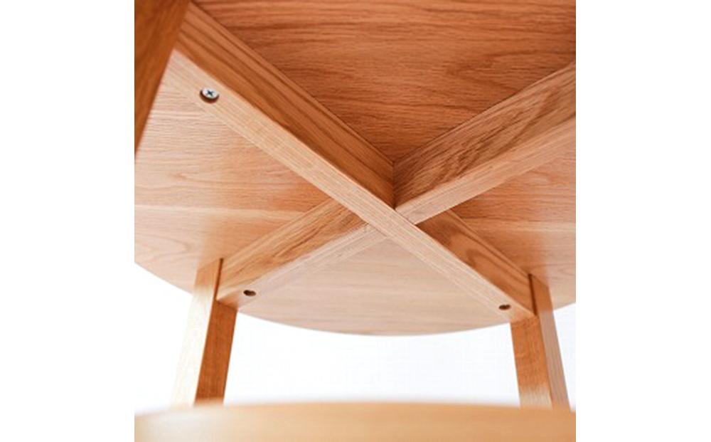 旭川家具　MUKU工房オリジナル　MUKU(ムク)サイドテーブル　ナラ 【 国産 無垢 インテリア 木製 ナチュラル テーブル サイドテーブル ソファ ベッドサイド 玄関 寝室 北海道 】 _00513