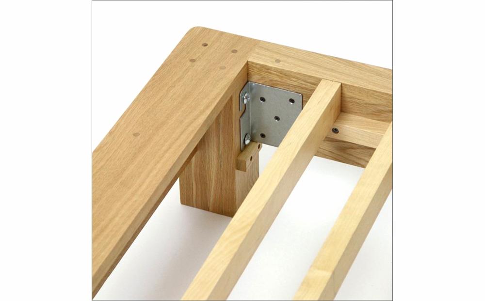 旭川家具 山室家具製作所 LINEA(リネア) No.108 ダブルベッド ナラ 【 国産 無垢 インテリア 木製 ナチュラル すのこ ダブル ベッドフレーム 寝室 北海道 】 _00934