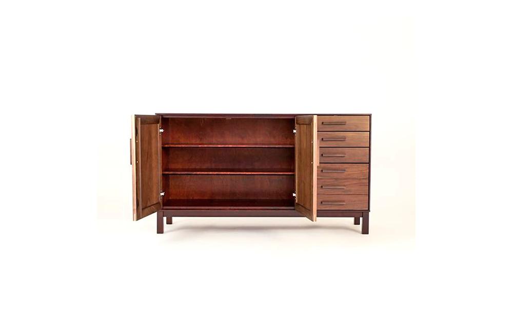 旭川家具 クリエイトファニチャー W&B(ダブルアンドビー) サイドボード 【 国産 無垢 インテリア 木製 収納 モダン ヴィンテージ キャビネット サイドボード リビング ダイニング  ウォールナット カバ ビーチ 北海道 】 _00991