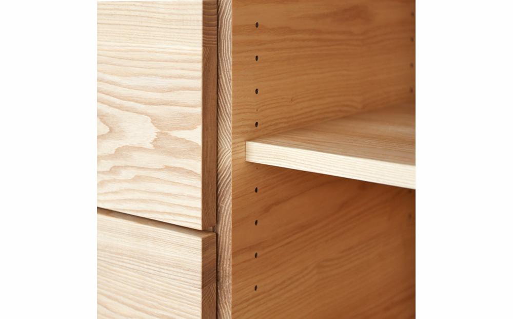 旭川家具 WOW WAO(ワオ) サイドボード 丸脚 【 国産 無垢 インテリア 木製 収納 ナチュラル キャビネット サイドボード リビング ダイニング 北海道 】 _01022